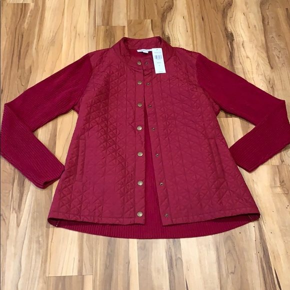 Coldwater Creek Jackets & Blazers - NWT! Coldwater Creek Garnet Red Jacket Knit XL